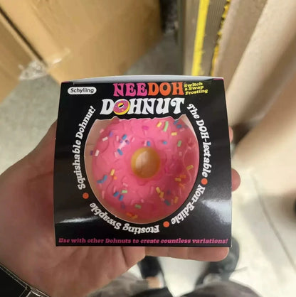 Needoh Dippin Dazzler Egg Donut Stress Relief Squishy Cube Anti-Anxiety Squeeze Toy For Focus ADHD Population Gifts.