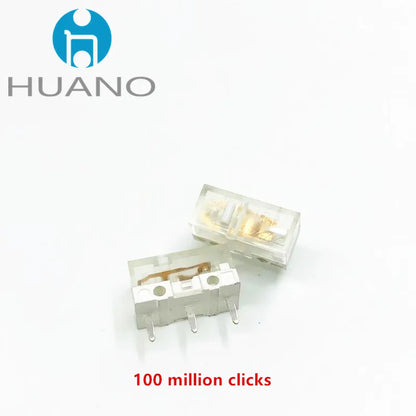 2Pcs New product HUANO Black Blue Transparent Shell Mute Mouse Micro Switch 10M 30M 60M 80M 100 million Mouse maintenance button
