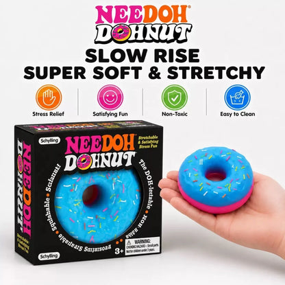 Needoh Dippin Dazzler Egg Donut Stress Relief Squishy Cube Anti-Anxiety Squeeze Toy For Focus ADHD Population Gifts.