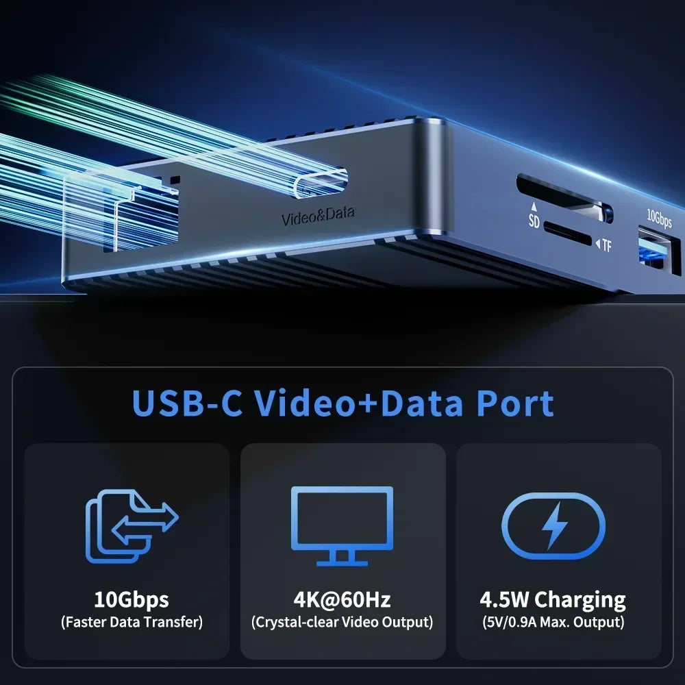 Acasis 14 in 1 USB-C Docking Station Triple Display 4K60Hz HDMI DP PD100W 10Gbps Hub for MacBook Laptop Workstation Setup