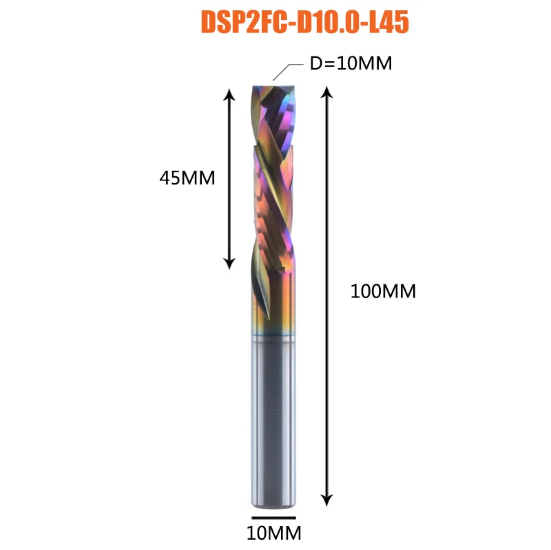 1PC woodwork milling cutter UP & DOWN Cut 2 Flutes Spiral Carbide Milling Tool CNC Router Compression Wood End Mill Cutter Bits