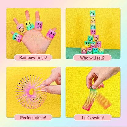 12/240pcs Mini Rainbow Magic Springs Toys Children Birthday Party Favor Giveaway Gifts Souvenir Kindergarten Guest Pinata Filler