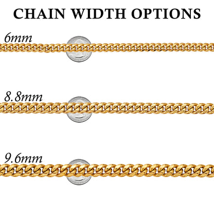 Hip Hop Bling Gold Cuban Link Chain Necklace For Men, Rapper Style Tank Chain Jewelry, Trendy Whip Chain Necklace