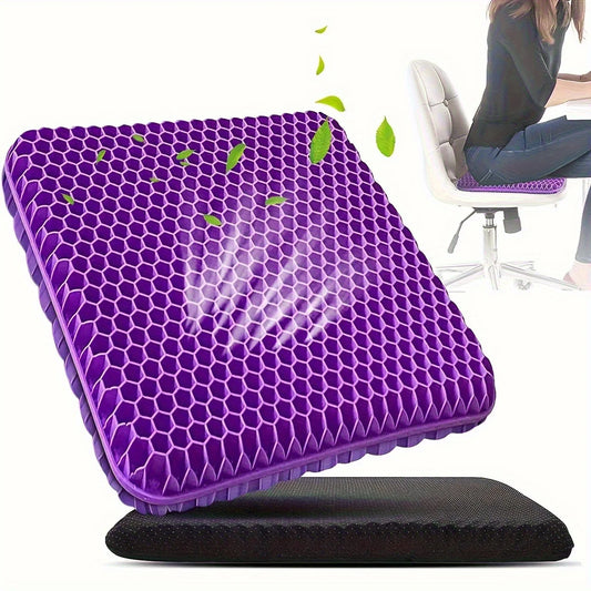 Ultra-Comfort Gel Seat Cushion Set with Breathable Honeycomb Design - Tailbone Relief, Ideal for Office, Car, Airplane Use