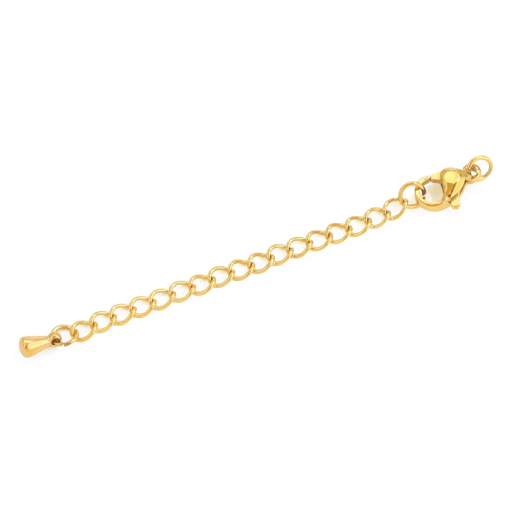 10pcs Stainless Steel Extension Extended Tail Chains With Lobster Clasps For Bracelet Necklace DIY Jewelry Making Supplies
