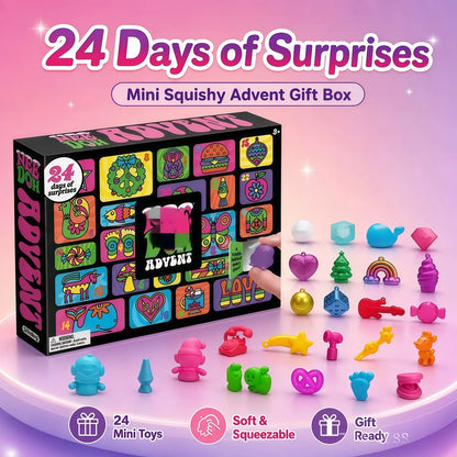 Needoh Brand Advent Calendar 24 Day Countdown New Year Family Friends Blind Box Party Squishy Squeeze Holiday Toy Stress Relif