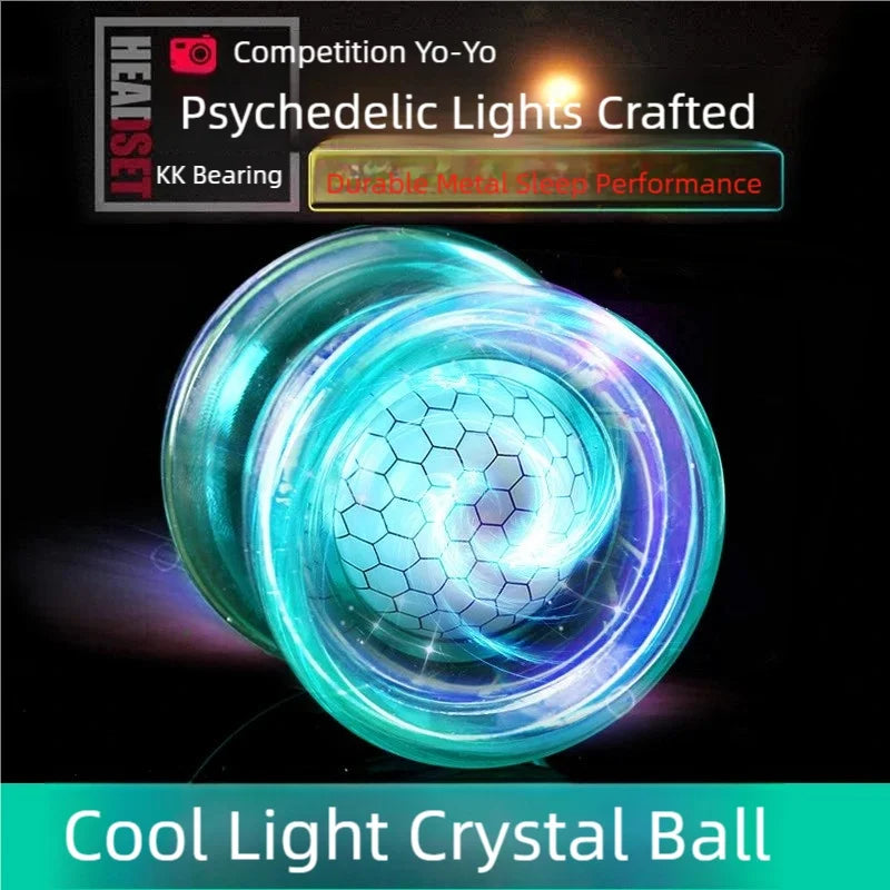 Crystal Luminous Yo-Yo Grade Beginner Long Sleep KK Bearing Anti-drop Glowing Yoyo Ball for Kids Adults Toy