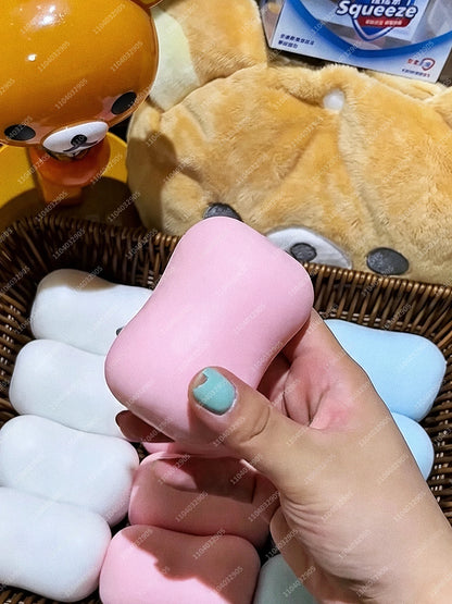 Crunchy Tofu Stress Ball Shapeable Food-shaped Squeeze Ball ASMR Sensory Anti Stress Fidget Classroom Toys for Adults Christmas