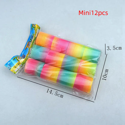 12/240pcs Mini Rainbow Magic Springs Toys Children Birthday Party Favor Giveaway Gifts Souvenir Kindergarten Guest Pinata Filler