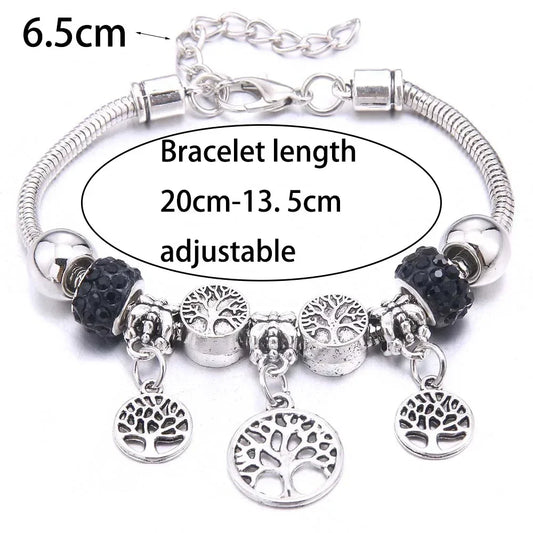 2025 New Charm Bracelet & Bangles Jewelry white butterfly Crown Beads Bracelets Brands Bracelets Fit Women Girl Gift