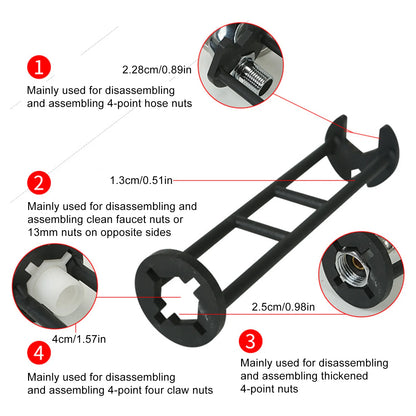Multi Function Faucet Wrench For Sink And Water Pipe Repair Tool With Anti Slip Design