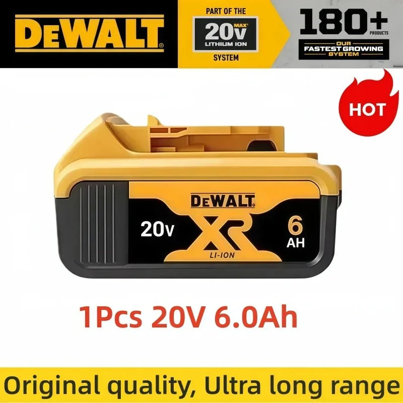 100% Genuine Dewalt 20V Battery, 6AH Rechargeable Lithium Ion Battery, Dewalt DCB200 Power Tool Replacement Battery