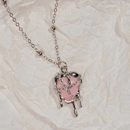Y2K Sweet Cool Girl Personalized Creative Cross Love Pendant Necklace, Suitable for Daily Wearing