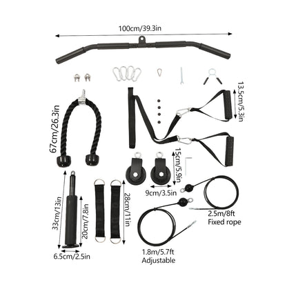 Cable Weight Pulley System for Home Gym Pulley System Gym with Safety Ropes Unisex-Adult Fitness Strength Training Equipment