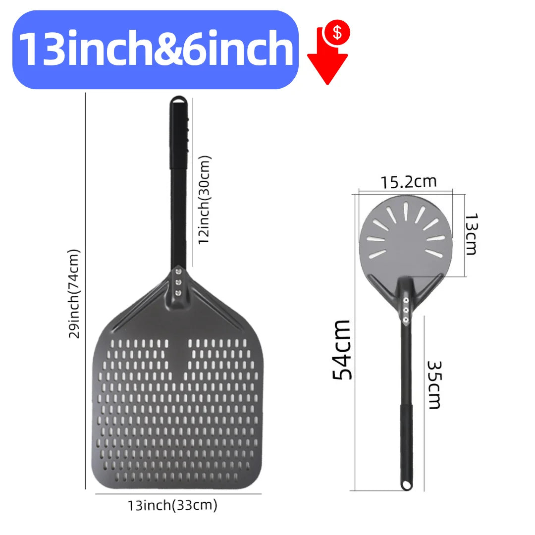 6&12 13 14  Inch Aluminum Pizza Peel Bread Paddle Pizza Oven Turning Peel Hard  Anodized Pizza  Baking Kitchen Tool Spatula