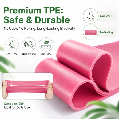 TPE Resistance Bands Set 5 Levels Non-Slip Exercise Booty Bands for Hip Legs Glutes Workout Yoga Fitness