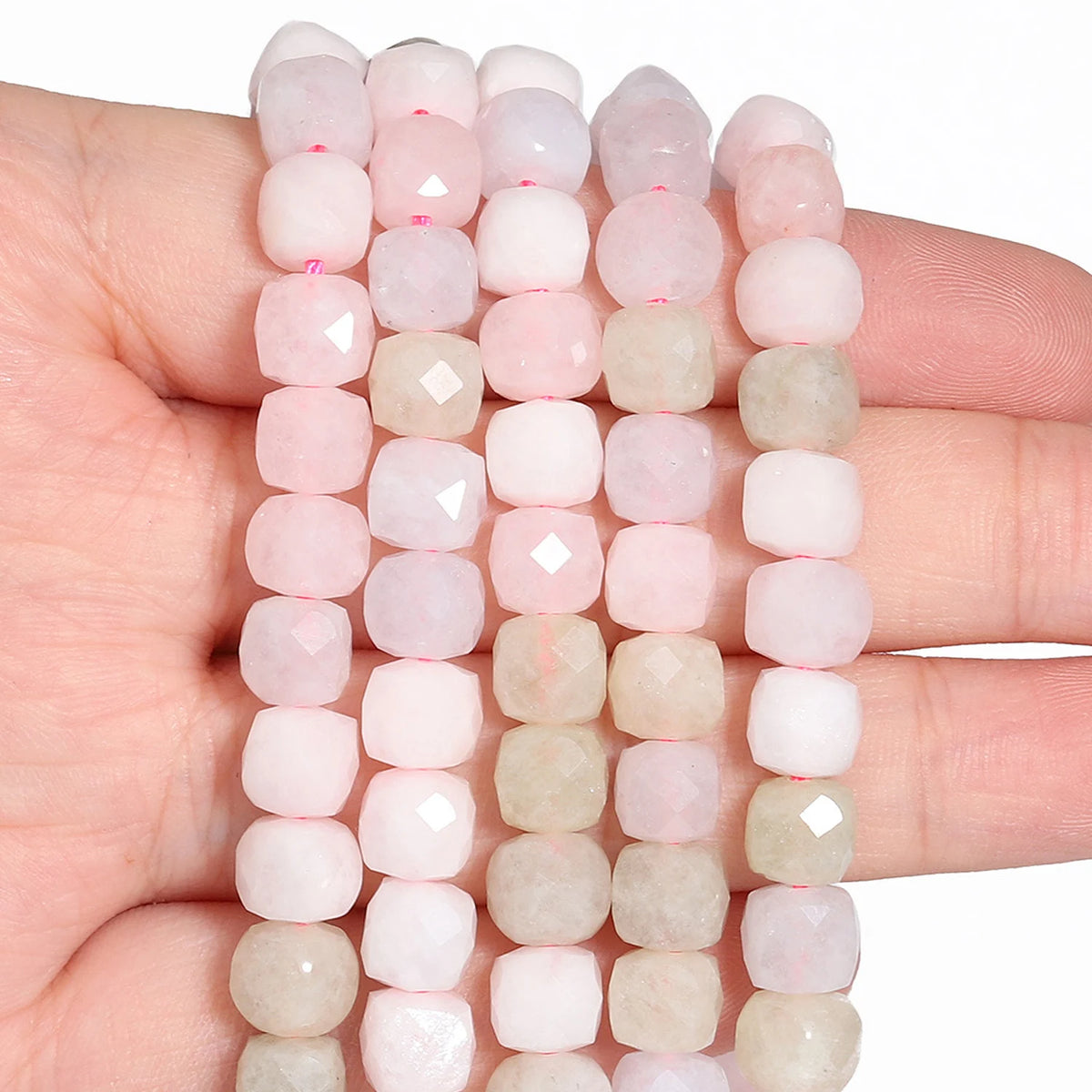 Natural Amethyst Beads 7-8mm Faceted Square Cube Geometric Shape Loose Beads for Jewelry Making Diy Accessories
