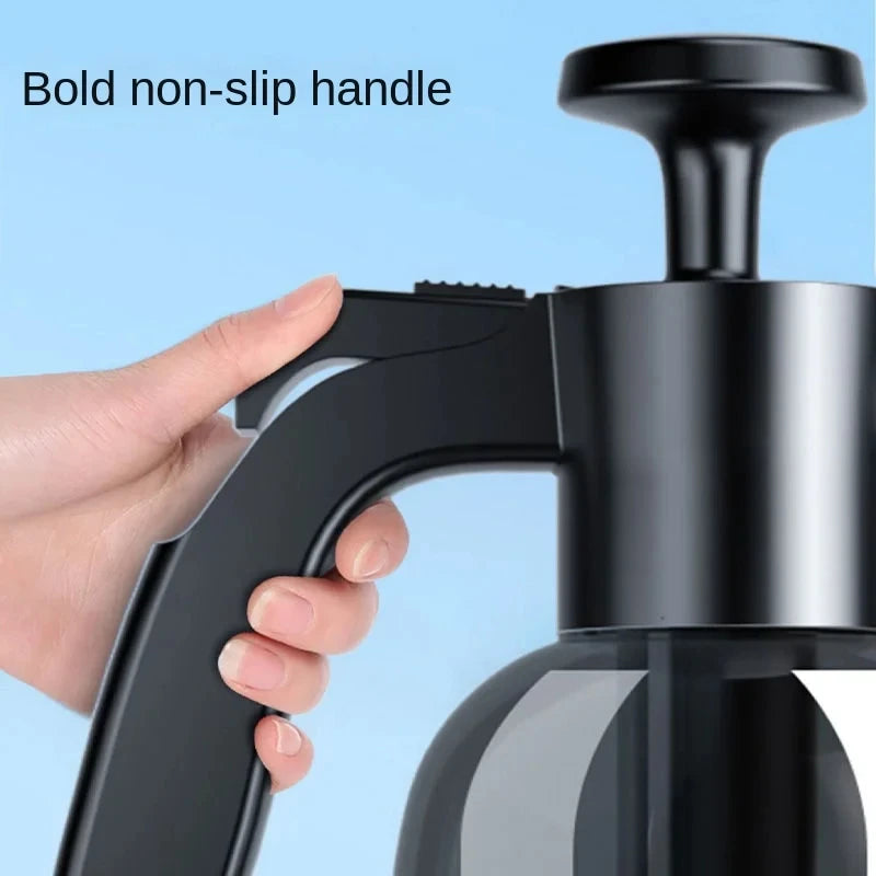 2L Hand Pump Foam Sprayer with 2 Types of Nozzle Hand Pneumatic Foam Cannon Snow Foam Car Wash Spray Bottle Car Window Cleaning