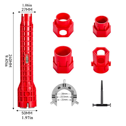 14in 1 Multifunctional Kitchen Faucet Wrench,Drain Ppipe Disassembly nut,Narrow Space Pipeline Installation and Maintenance Tool