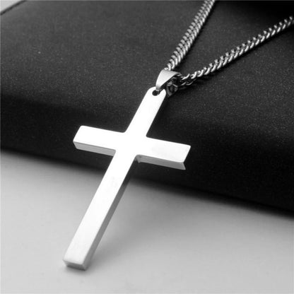 Classic Stainless Steel Cross Pendant Necklace for Women Men Link Chain Charm Necklace Cool Boys Girls Punk Hip Hop Jewelry Gift