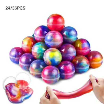 24/36 Packs Of Stretchy Slime Balls Party Favors Non-sticky No-Mess Slime For Boys & Girls Classroom Rewards & Christmas Party Supplies
