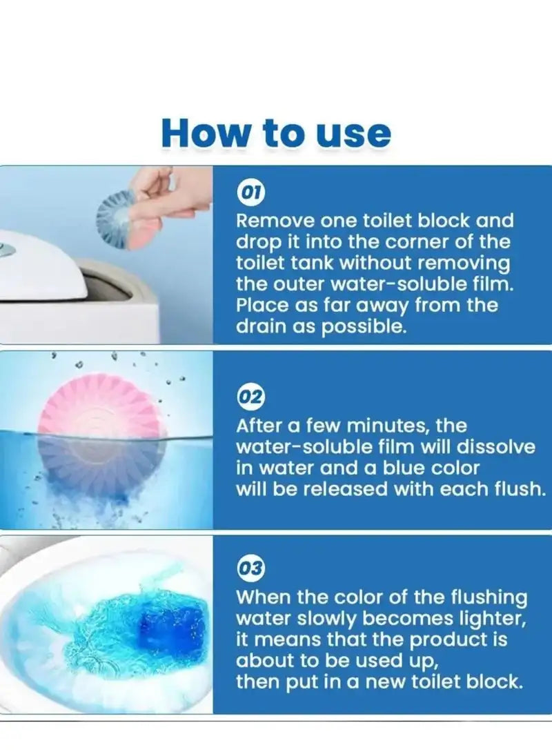6/12Pcs Long-Lasting Toilet Bowl Cleaner Tablets - Sustained-Release Technology for Tough Stains Automatic Toilet Cleaner