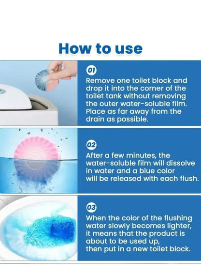 6/12Pcs Long-Lasting Toilet Bowl Cleaner Tablets - Sustained-Release Technology for Tough Stains Automatic Toilet Cleaner