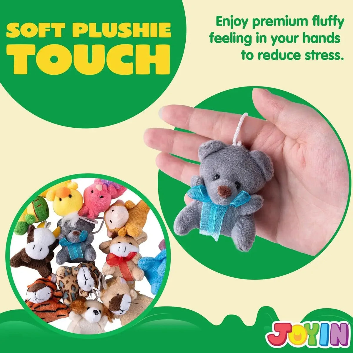 JOYFY 12/36/72 Pack Mini Animal Plush Toy Party Gift Assortment Bulk Stuffed Animal for Kids Plush Keychain Chirstmas Decoration