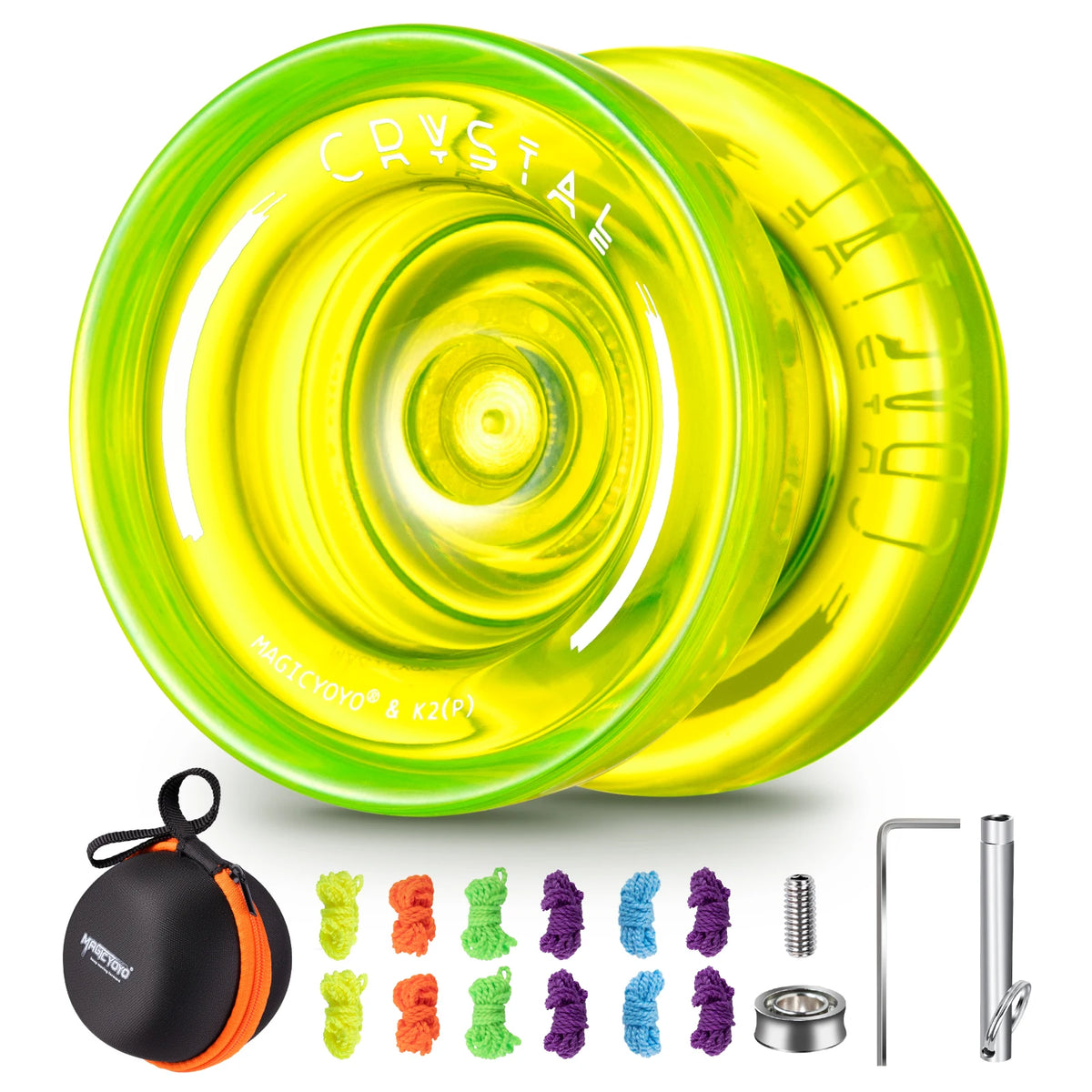 MAGICYOYO K2 Crystal YoYo for Kids - Responsive Plastic YoYo with Unresponsive Bearing for Beginners And Advancers