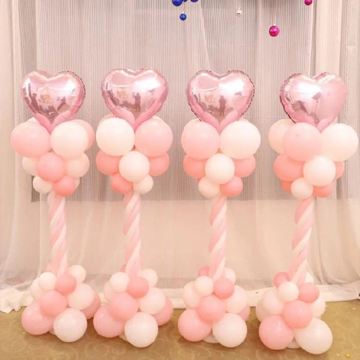 1/2set Adjustable Balloon Stand Metal Balloon Column Stand With Bases Balloon Tower Pillar for Graduation Birthday Wedding Party