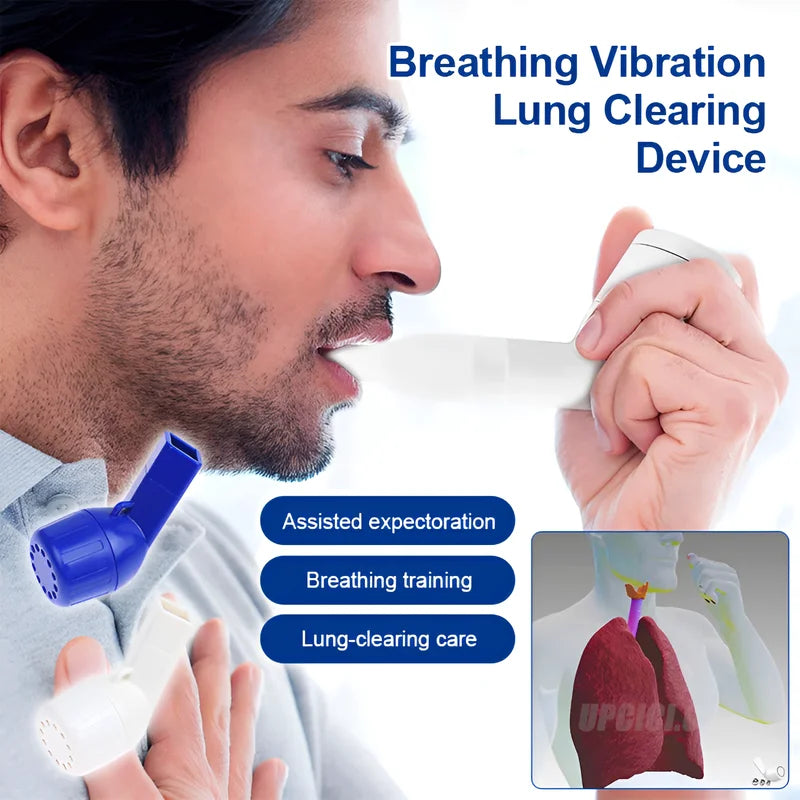 Breathing Vibration Sputum Remover Lung Function Respiratory Trainer Portable Mucus Clearance PEP Therapy Lung Clearing Device