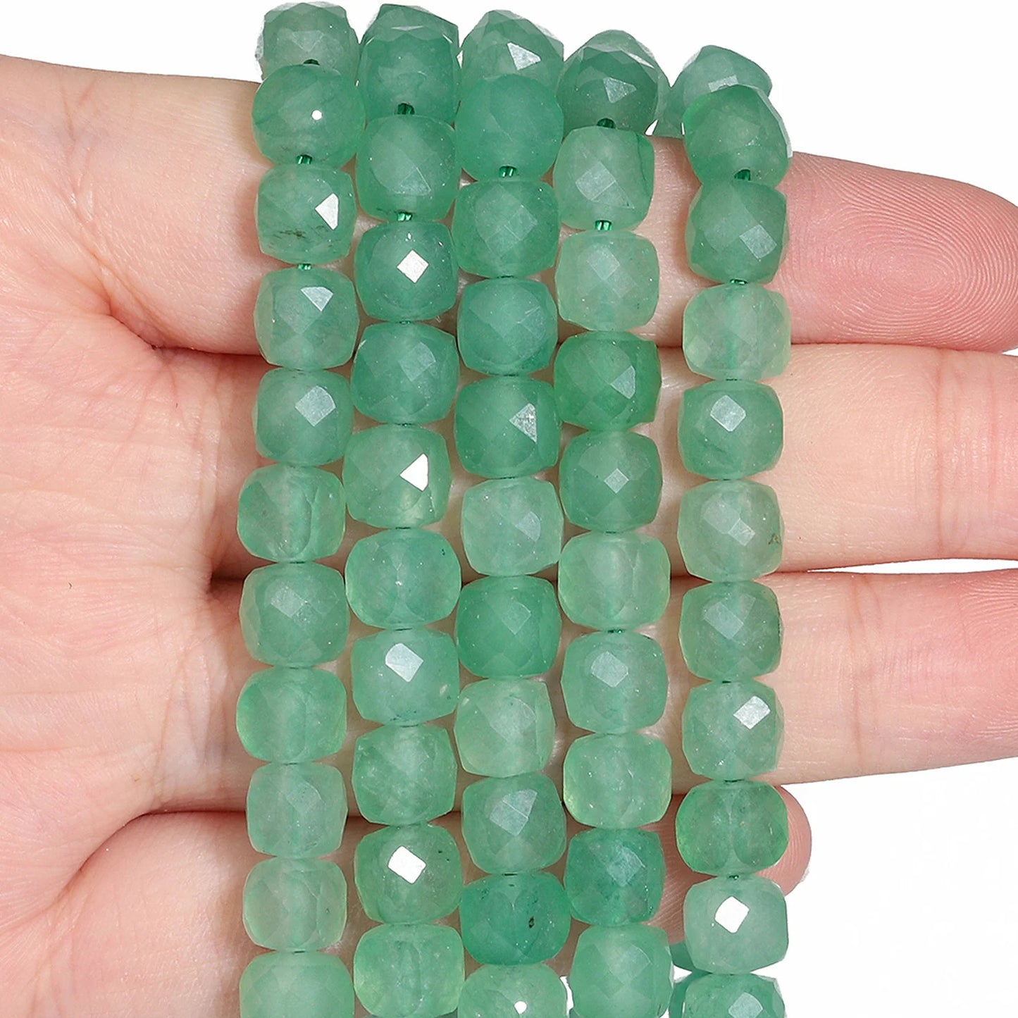 Natural Amethyst Beads 7-8mm Faceted Square Cube Geometric Shape Loose Beads for Jewelry Making Diy Accessories