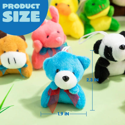 JOYFY 12/36/72 Pack Mini Animal Plush Toy Party Gift Assortment Bulk Stuffed Animal for Kids Plush Keychain Chirstmas Decoration