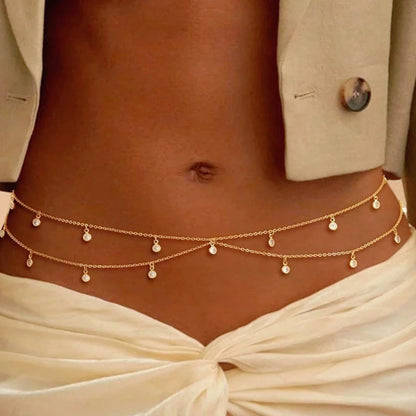 Bohemian Style Multi-Layer Sexy Bikini Set With Tassel, Waist Chain, Belly Button Jewelry, Suitable For Summer Beach, Vacation, Party, Women