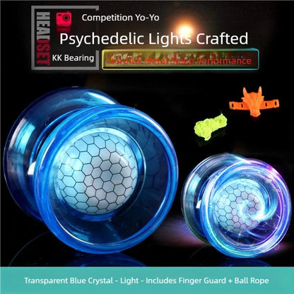 Crystal Luminous Yo-Yo Grade Beginner Long Sleep KK Bearing Anti-drop Glowing Yoyo Ball for Kids Adults Toy