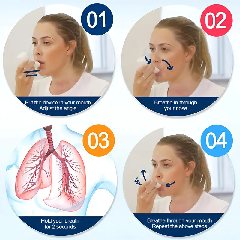 Breathing Vibration Sputum Remover Lung Function Respiratory Trainer Portable Mucus Clearance PEP Therapy Lung Clearing Device