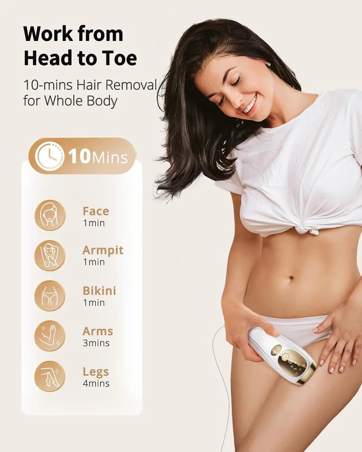IPL Hair Removal with Ice Cooling Care Function for Women Men Permanent,Unlimited Flashes Painless Epilator IPL Hair Remover