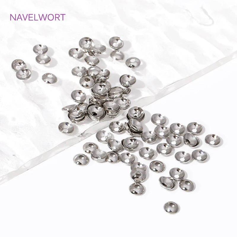 50/100pcs 3-4mm 14K Gold Plated Brass Round Bead Caps Spacer Beads For Jewelry Making DIY Bracelet Necklace Making Accessories