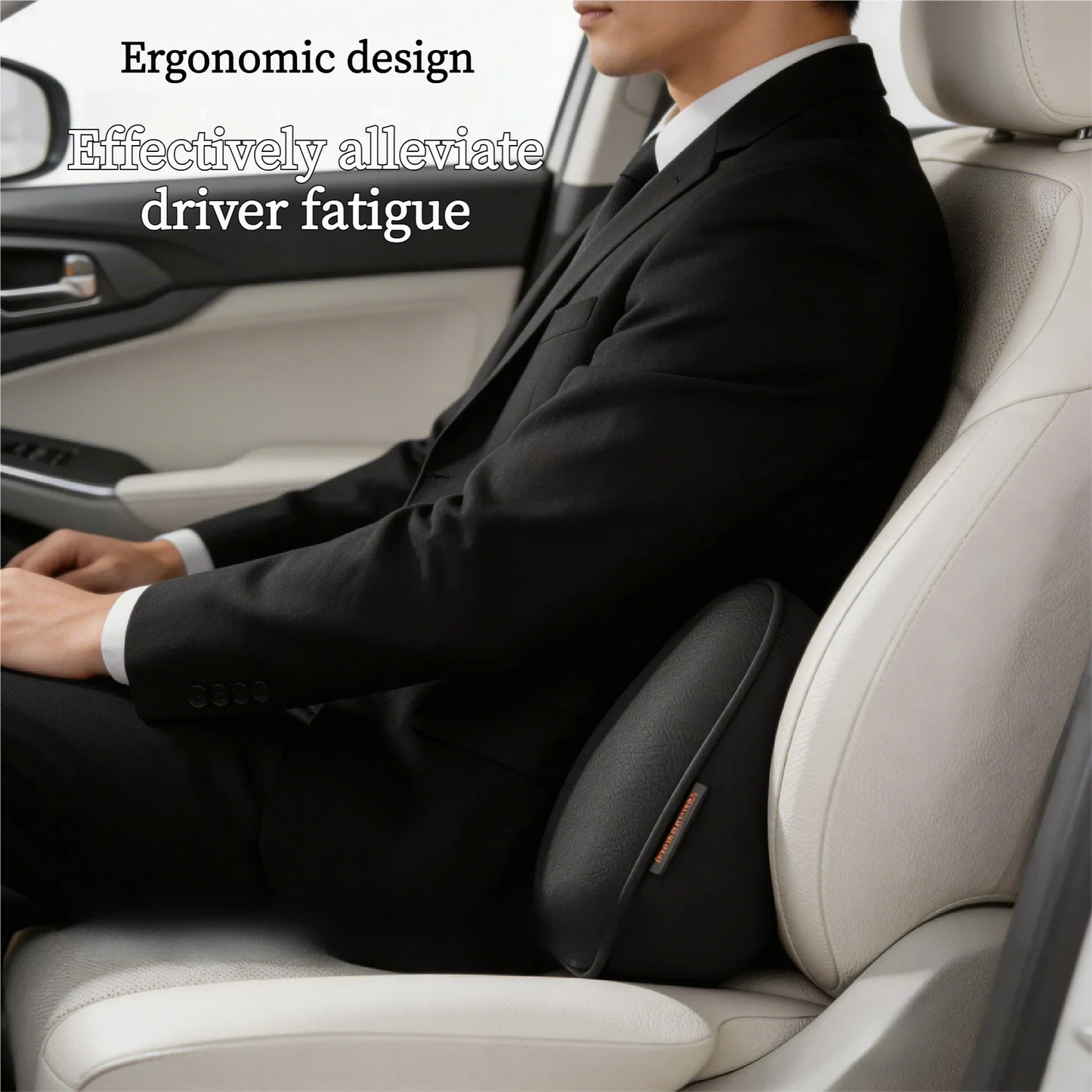 Car Seat Pillow Memory Foam Lumbar Support Breathable Back Protector Waist Protection Cushion Office Car Interior Accessories