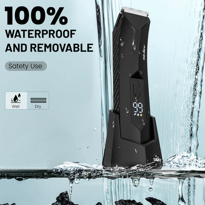 Sejoy Shaver for Men Ball Trimmer for Groin Pubic Grooming Body Hair Trimmer Replaceable Ceramic Blade Heads Electric Razor