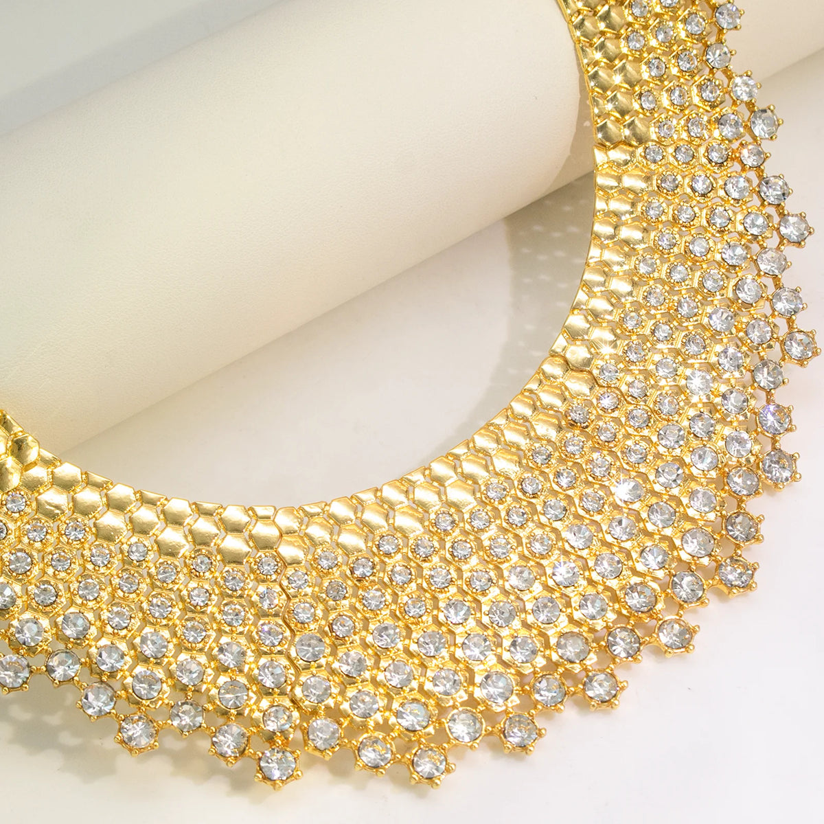 GZJPEI 4 Pcs/set Necklace Bracelet Earring Ring Light Luxury Jewelry Set Shiny White Full Zircon For Women Jewellery Birthday Gift Anniversary Gift