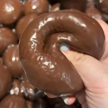 Chocolate Pie Squishy Stress Ball Fidget Toy Crunchy Squeeze Toy Soft Building Block Filled Adults ASMR Stress Relief Holiday Gi