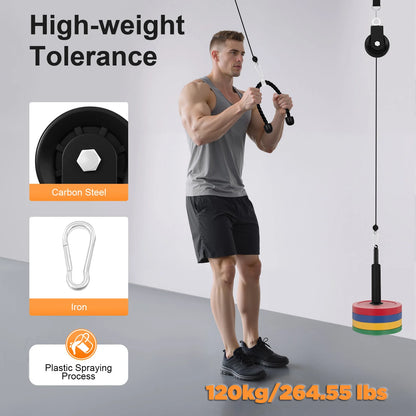 Cable Weight Pulley System for Home Gym Pulley System Gym with Safety Ropes Unisex-Adult Fitness Strength Training Equipment