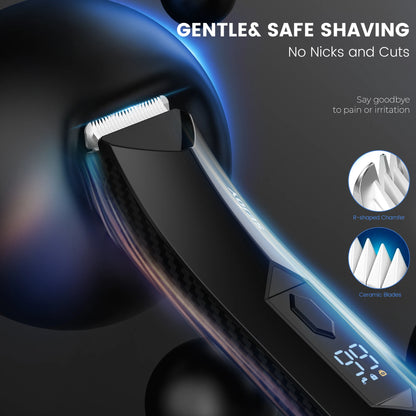Sejoy Shaver for Men Ball Trimmer for Groin Pubic Grooming Body Hair Trimmer Replaceable Ceramic Blade Heads Electric Razor