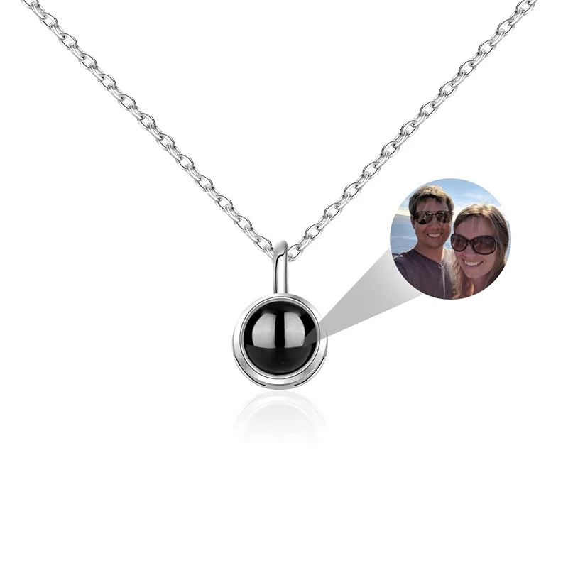 Custom Photo Necklace Projection Necklace with Picture I Love You 100 Languages Personalized Necklace Jewelry Gifts for Women