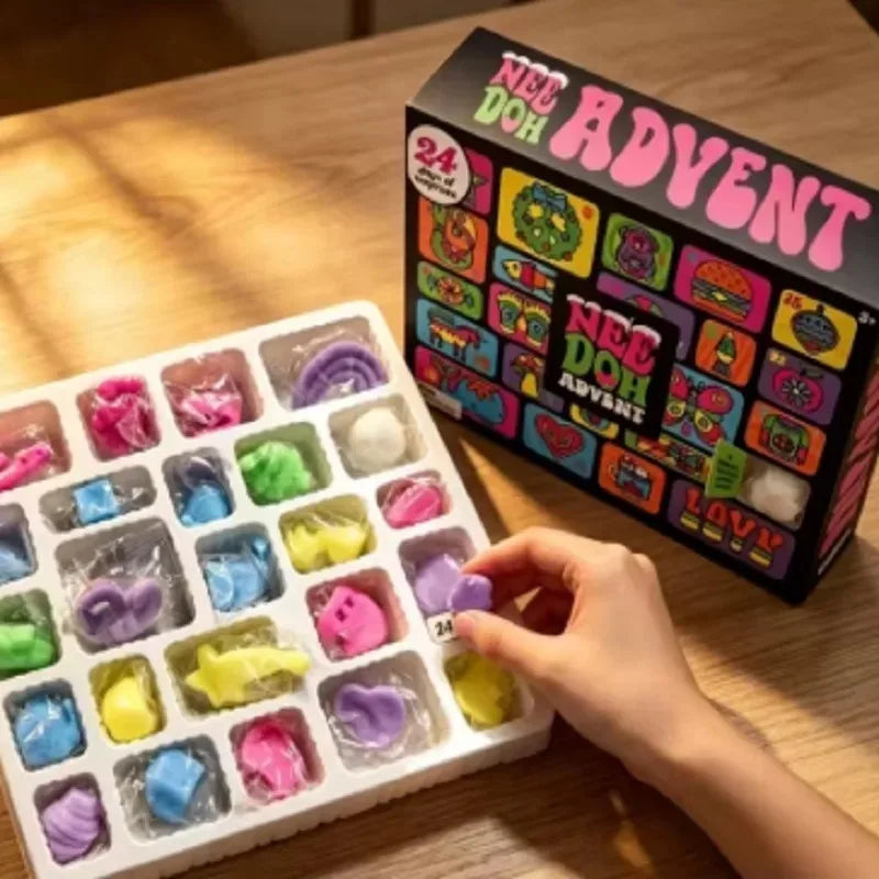 Surprise Squishy Blind Box, Needoh Nice Cube Fidget Squish Squeeze Toy, Christmas Countdown Calendar 2027 Halloween Xmas Gift ,.