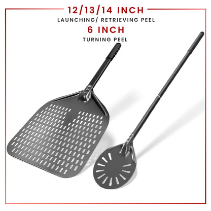 6&12 13 14  Inch Aluminum Pizza Peel Bread Paddle Pizza Oven Turning Peel Hard  Anodized Pizza  Baking Kitchen Tool Spatula