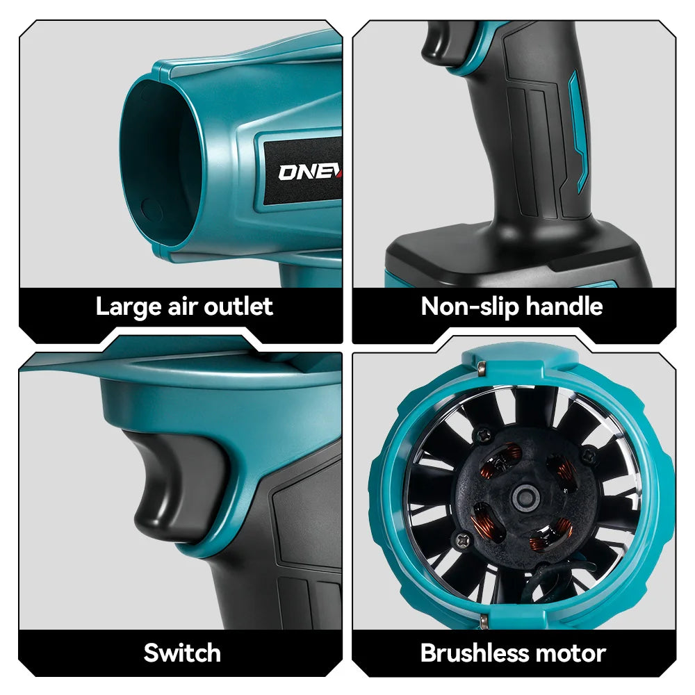 ONEVAN 3500W 350M/S Brushless Electric Turbo Fan Cordless Leaf Air Blowers Snow Dust Blowing Power Tool For Makita Battery Pin