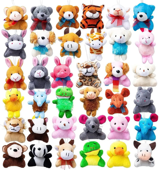 JOYFY 12/36/72 Pack Mini Animal Plush Toy Party Gift Assortment Bulk Stuffed Animal for Kids Plush Keychain Chirstmas Decoration