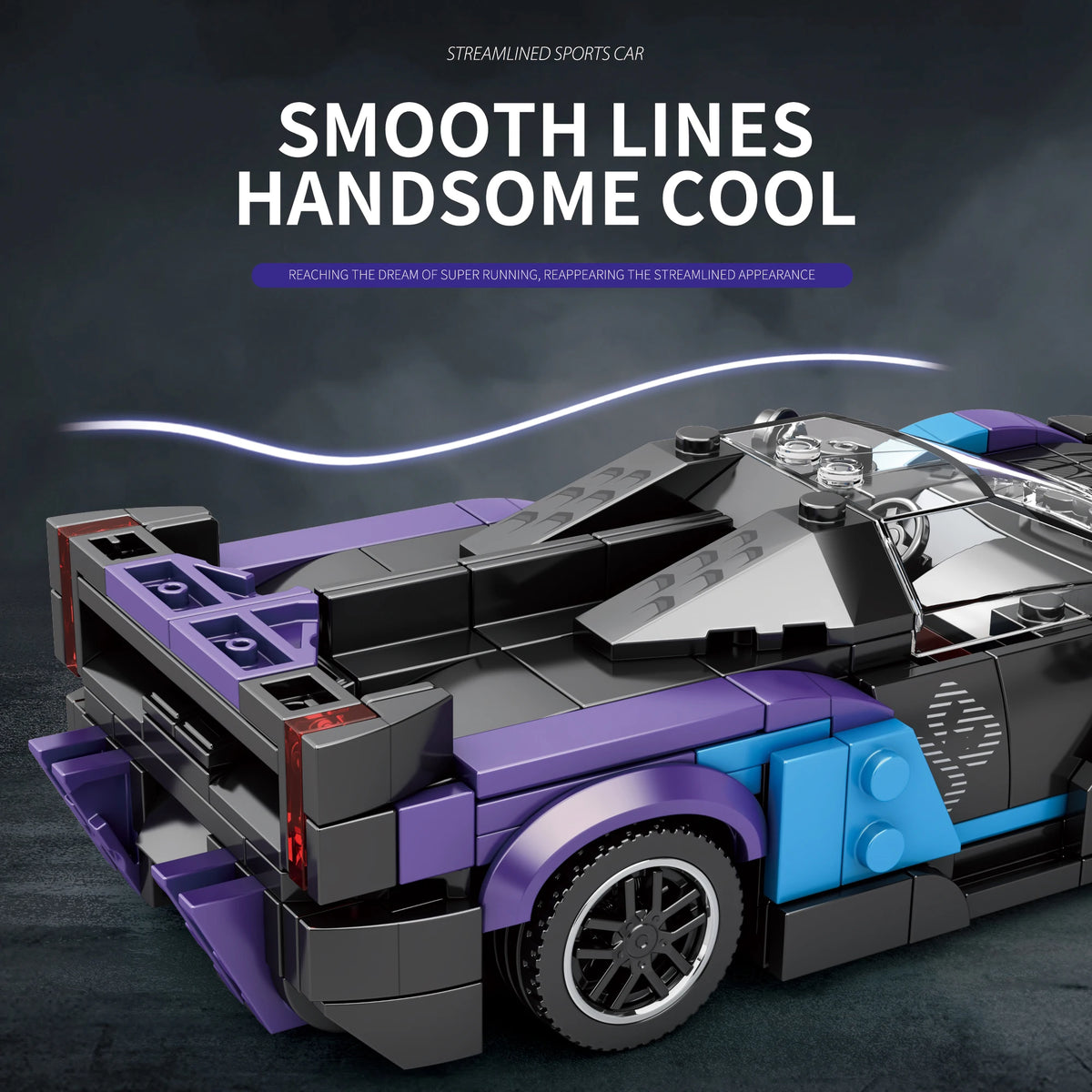 Reobrix SABRE Supercar Building Blocks Set, DIY Race Car Model Kit, Ideal Gift for Boys, Teens & Sports Car Lovers